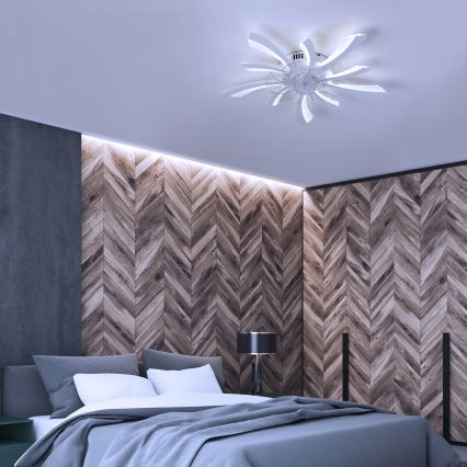 Brilagi - Plafonier LED cu ventilator, reglabil, LED/50W/230V 3000-6500K alb + telecomandă