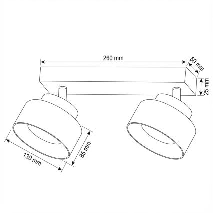 Brilagi - LED Lampă spot AURA LUX 2xGX53/30W/230V negru/fumuriu