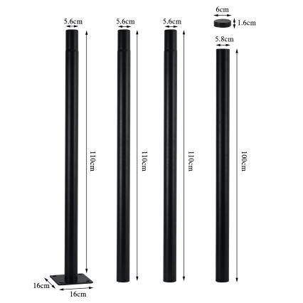 Brilagi - Lampă stradală LED de exterior cu stâlp 4 m URBANSPARK LED/120W/230V negru IP65