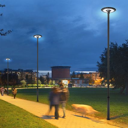 Brilagi - Lampă stradală LED de exterior cu stâlp de 5 m URBANSPARK LED/120W/230V, negru, IP65
