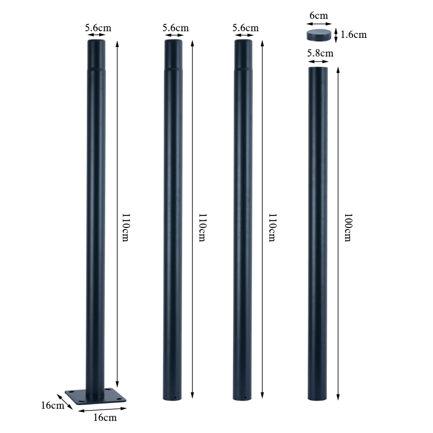 Brilagi - Lampă stradală LED pentru exterior cu stâlp de 4 m URBANSPARK LED/120W/230V antracit IP65