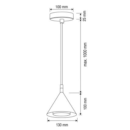 BRILAGI - LED Lampă suspendată pe cablu CONE SINGLE 1xGX53/15W/230V aurie