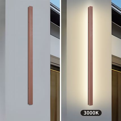 Brilagi - Aplica LED de perete pentru exterior LINEAR LED/32W/230V 3000K IP65 140 cm maro CRI 90