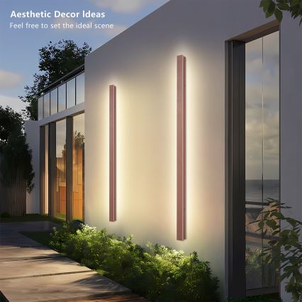 Brilagi - Aplica LED de perete pentru exterior LINEAR LED/32W/230V 3000K IP65 140 cm maro CRI 90