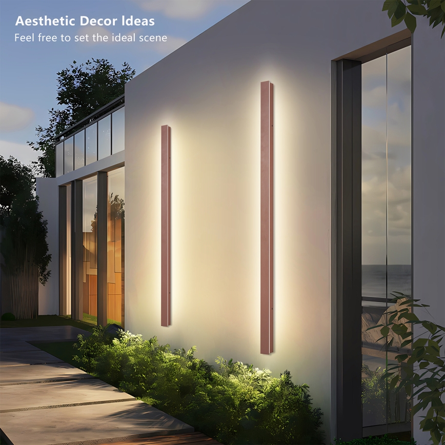 Brilagi - Aplica LED de perete pentru exterior LINEAR LED/32W/230V 3000K IP65 140 cm maro CRI 90