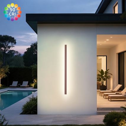 Brilagi - Aplica LED de perete pentru exterior LINEAR LED/32W/230V 3000K IP65 140 cm maro CRI 90