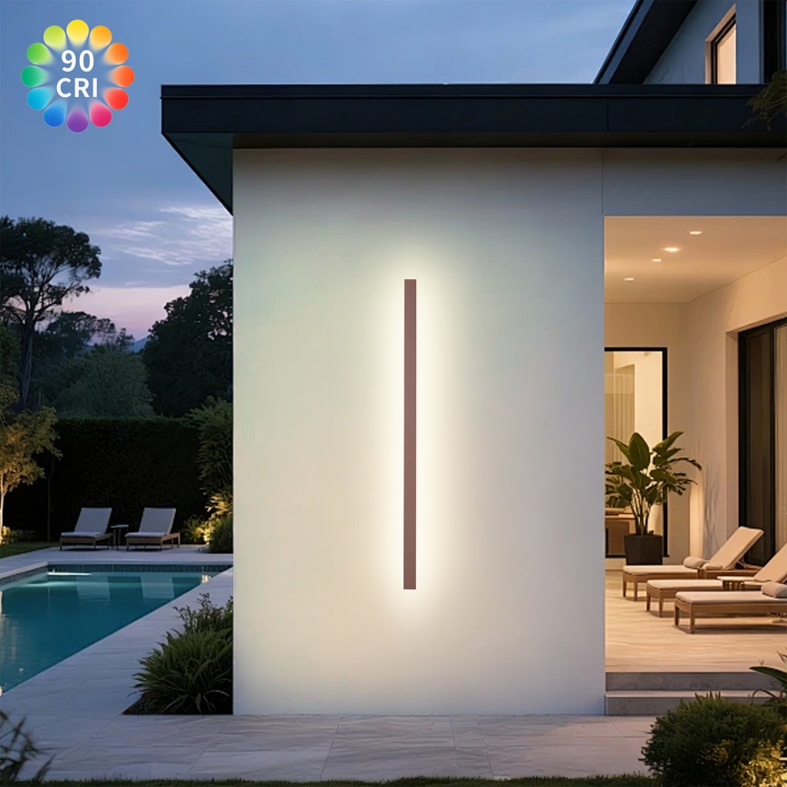 Brilagi - Aplica LED de perete pentru exterior LINEAR LED/32W/230V 3000K IP65 140 cm maro CRI 90