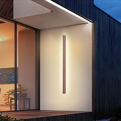 Brilagi - Aplica LED de perete pentru exterior LINEAR LED/32W/230V 3000K IP65 140 cm maro CRI 90