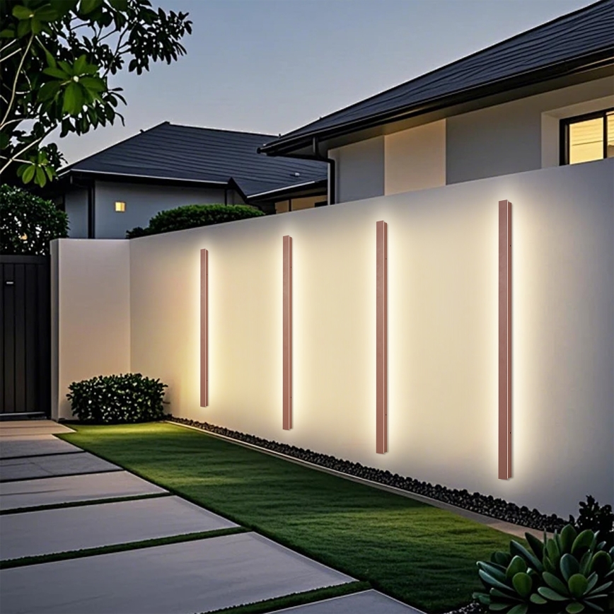Brilagi - Aplica LED de perete pentru exterior LINEAR LED/32W/230V 3000K IP65 140 cm maro CRI 90