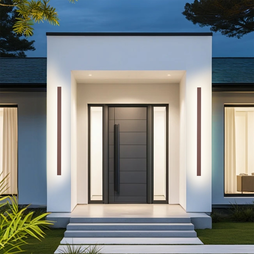 Brilagi - Aplica LED de perete pentru exterior LINEAR LED/32W/230V 3000K IP65 140 cm maro CRI 90