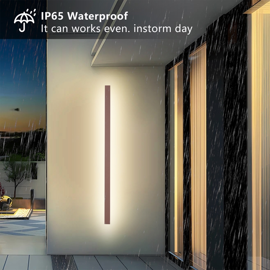 Brilagi - Aplica LED de perete pentru exterior LINEAR LED/32W/230V 3000K IP65 140 cm maro CRI 90
