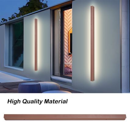 Brilagi - Aplica LED de perete pentru exterior LINEAR LED/32W/230V 3000K IP65 140 cm maro CRI 90