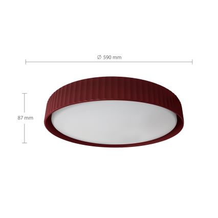 Brilagi - Plafonier LED dimabil LUCIA LED/60W/230V 3000-6500K Ø 59 cm roșu + telecomandă