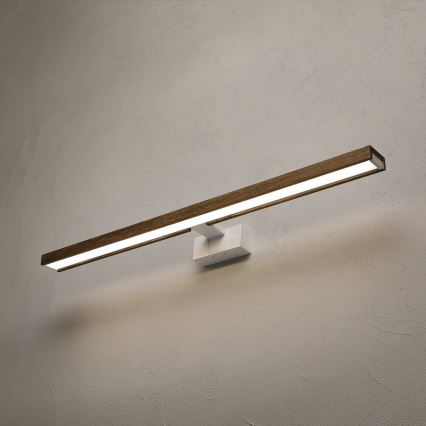 Brilagi - Iluminare LED 3-în-1 pentru oglindă de baie WOODY MIRROR LED/15W/230V 80 cm IP44 alb/stejar-nuc