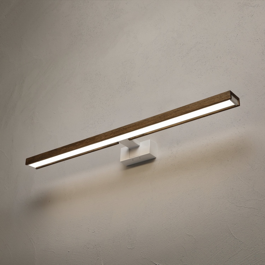 Brilagi - Iluminare LED 3-în-1 pentru oglindă de baie WOODY MIRROR LED/15W/230V 80 cm IP44 alb/stejar-nuc