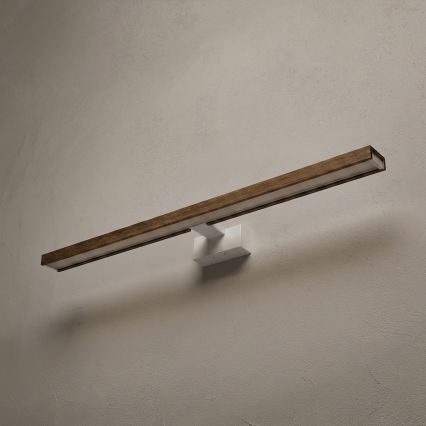 Brilagi - Iluminare LED 3-în-1 pentru oglindă de baie WOODY MIRROR LED/15W/230V 80 cm IP44 alb/stejar-nuc