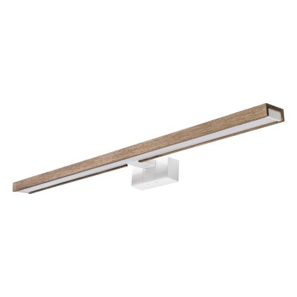 Brilagi - Iluminare LED 3-în-1 pentru oglindă de baie WOODY MIRROR LED/15W/230V 80 cm IP44 alb/stejar-nuc