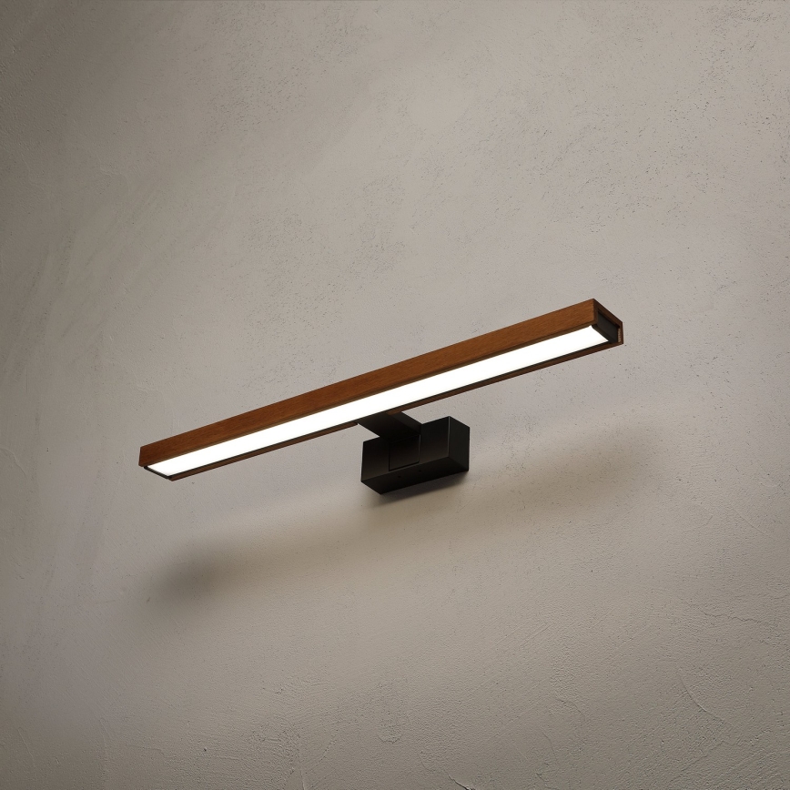 Brilagi - Iluminare LED pentru oglindă de baie WOODY MIRROR 3în1 LED/12W/230V 60 cm IP44 negru/stejar cireș