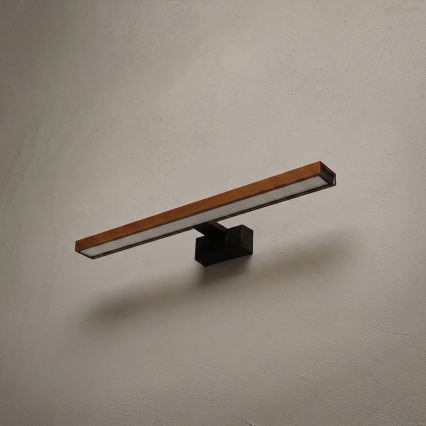Brilagi - Iluminare LED pentru oglindă de baie WOODY MIRROR 3în1 LED/12W/230V 60 cm IP44 negru/stejar cireș
