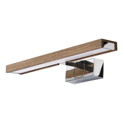 Brilagi - Iluminare LED pentru oglindă de baie WOODY MIRROR 3v1 LED/8W/230V 40 cm IP44 crom lucios/stejar nuc