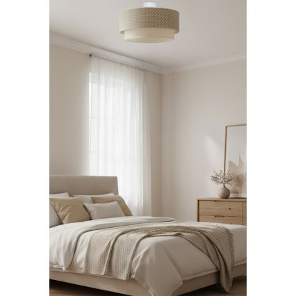 Brilagi - Plafonieră LED aplicată BOHO BOBO, 1xE27/10W/230V, Ø 40 cm, cu buline, bej/crem