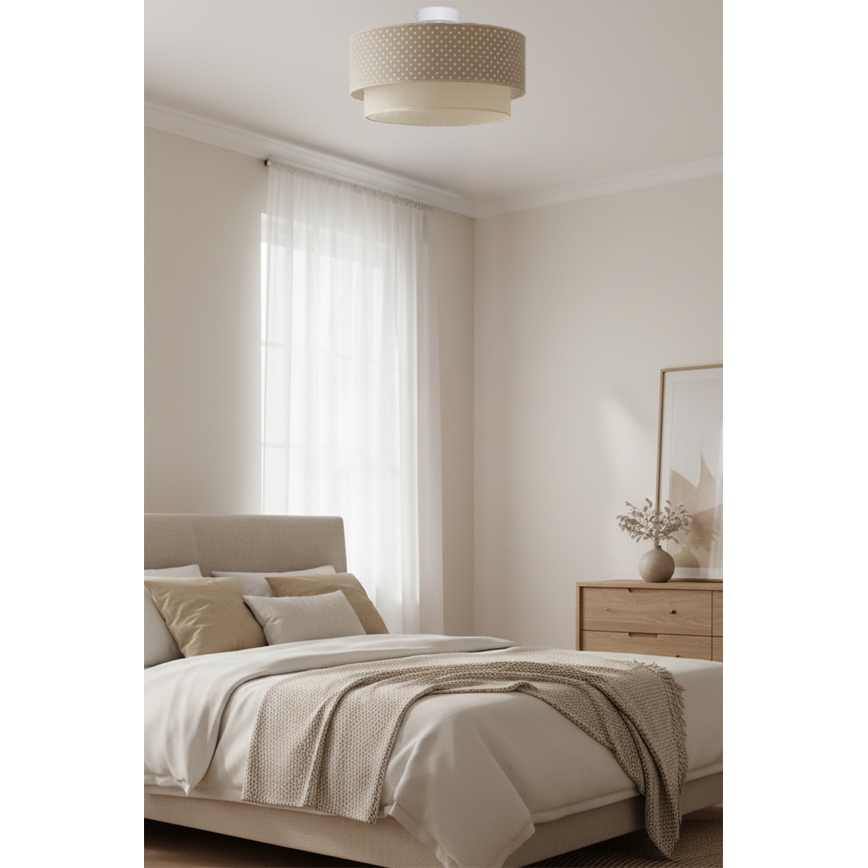 Brilagi - Plafonieră LED aplicată BOHO BOBO, 1xE27/10W/230V, Ø 40 cm, cu buline, bej/crem