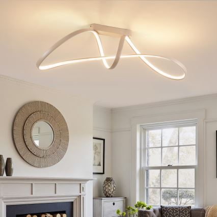 Brilagi - Plafonieră LED dimabilă TWISTER LED/60W/230V 3000-6000K bej, cu telecomandă