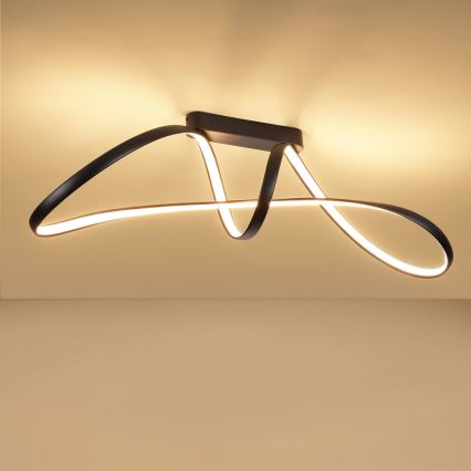 Brilagi - Plafonieră LED dimabilă aplicată TWISTER LED/60W/230V 3000-6000K neagră + telecomandă