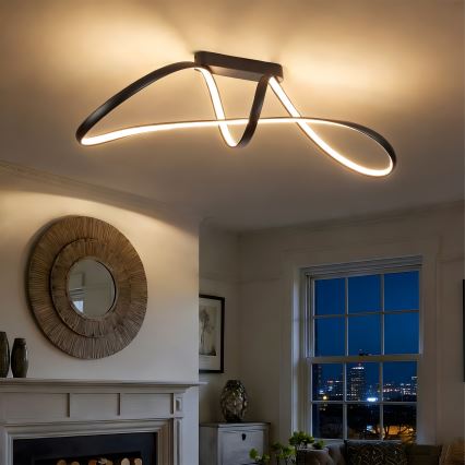 Brilagi - Plafonieră LED dimabilă aplicată TWISTER LED/60W/230V 3000-6000K neagră + telecomandă