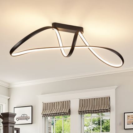 Brilagi - Plafonieră LED dimabilă aplicată TWISTER LED/60W/230V 3000-6000K neagră + telecomandă