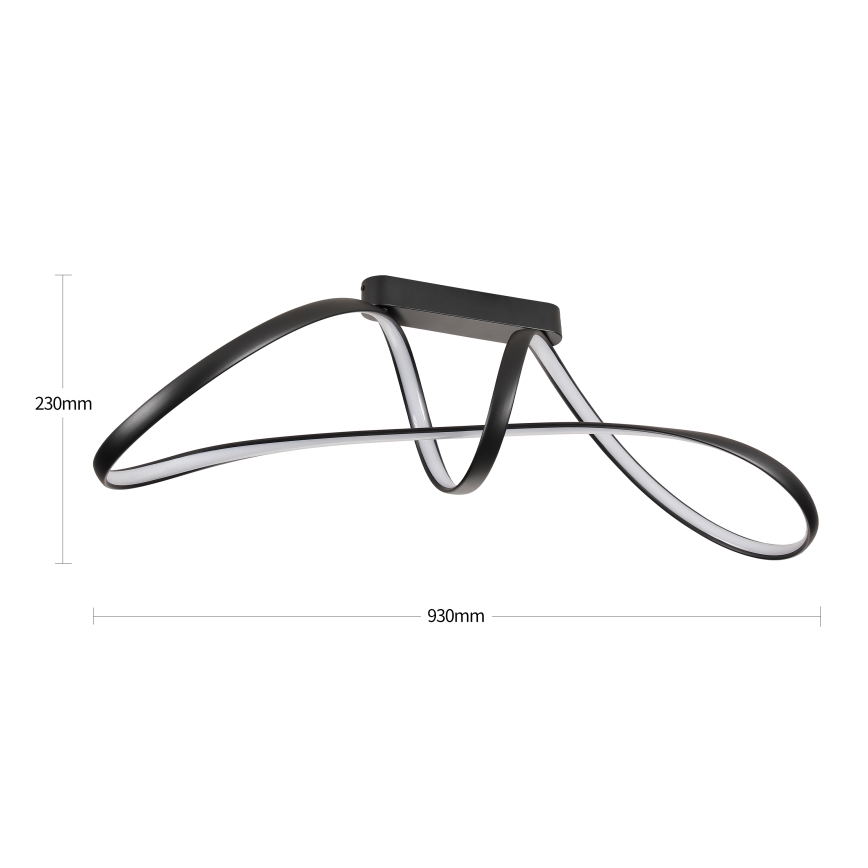 Brilagi - Plafonieră LED dimabilă aplicată TWISTER LED/60W/230V 3000-6000K neagră + telecomandă