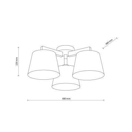 BRILAGI - LED Lustră aplicată LATTE 3xE27/15W/230V pin/alb