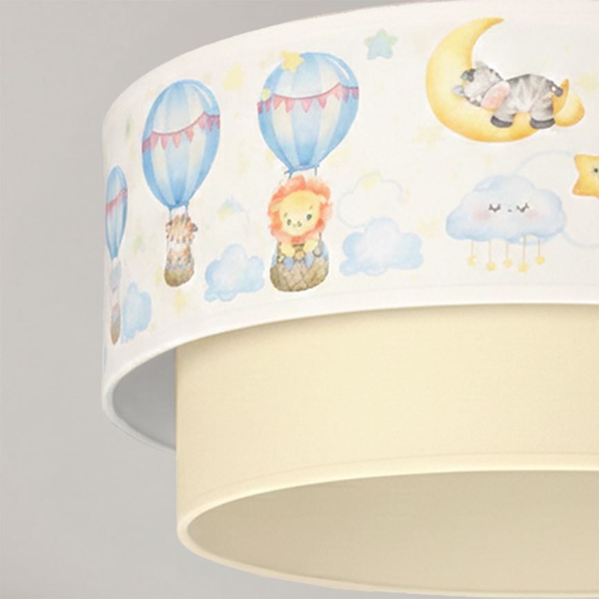 Brilagi - Plafonieră LED aplicată pentru copii BOBO 1xE27/60W/230V Ø 40 cm alb/bej/cu motive animale