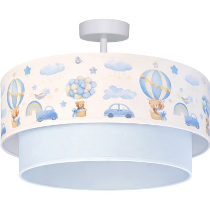 Brilagi - Lustră LED aplicată pentru copii BOBO, 1xE27/60W/230V, Ø 40 cm, crem/albastru cu ursuleți