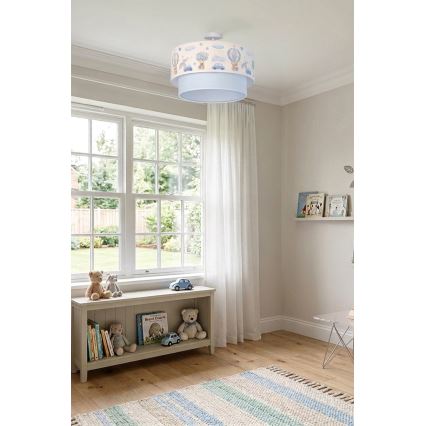 Brilagi - Lustră LED aplicată pentru copii BOBO, 1xE27/60W/230V, Ø 40 cm, crem/albastru cu ursuleți