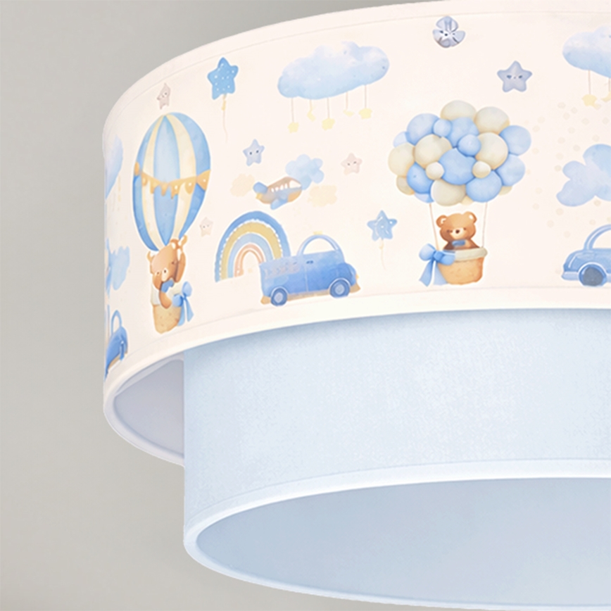 Brilagi - Lustră LED aplicată pentru copii BOBO, 1xE27/60W/230V, Ø 40 cm, crem/albastru cu ursuleți