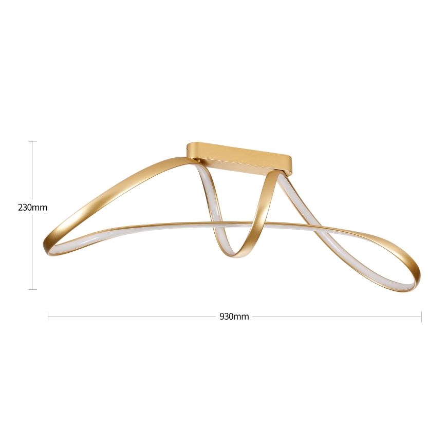 Brilagi - Lustră LED aplicată reglabilă TWISTER, 60W/230V, 3000-6000K, auriu + telecomandă