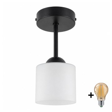 BRILAGI - LED Lustră aplicată RETRO GLASS 1xE27/60W/230V Ø 10 cm negru/alb