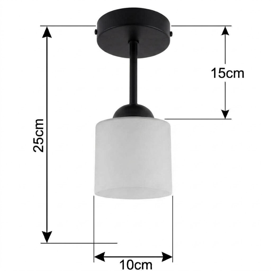 BRILAGI - LED Lustră aplicată RETRO GLASS 1xE27/60W/230V Ø 10 cm negru/alb