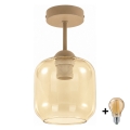 BRILAGI - LED Lustră aplicată RETRO GLASS 1xE27/60W/230V Ø 14 cm bej/bej fumuriu