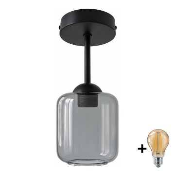 BRILAGI - LED lustră aplicată RETRO GLASS 1xE27/60W/230V Ø 14 cm negru/gri fumuriu