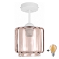 BRILAGI - LED Lustră aplicată RETRO GLASS 1xE27/60W/230V Ø 15 cm alb/bej fumuriu