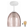 BRILAGI - LED Lustră aplicată RETRO GLASS 1xE27/60W/230V Ø 17 cm alb/bej fumuriu