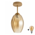 BRILAGI - LED Lustră aplicată RETRO GLASS 1xE27/60W/230V Ø 17 cm bej/fumuriu bej