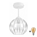 BRILAGI - LED Lustră aplicată RETRO GLASS 1xE27/60W/230V Ø 18 cm alb/transparent