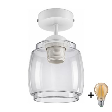 BRILAGI - LED Lustra aplicată RETRO GLASS 1xE27/60W/230V Ø 26 cm alb/gri fumuriu