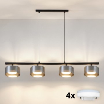 Brilagi - LED Lustră AURA LUX suspendată pe cablu 4xGX53/30W/230V negru/fumuriu