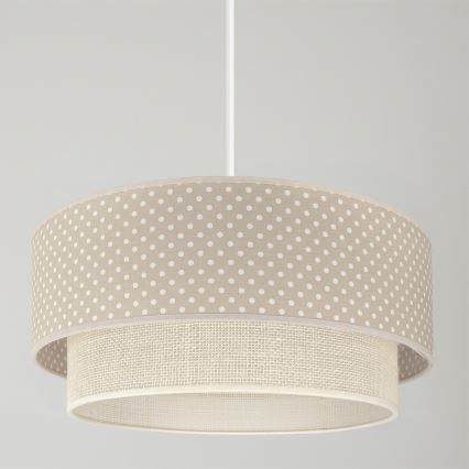 Brilagi - Lampă LED suspendată pe cablu BOHO BOBO, 1xE27/60W/230V, Ø 40 cm, cu buline, bej/crem