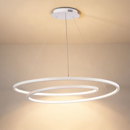 Brilagi - Lustră LED dimerizabilă pe cablu TWISTER LED/105W/230V 3000-6000K diametru 100 cm, albă + telecomandă