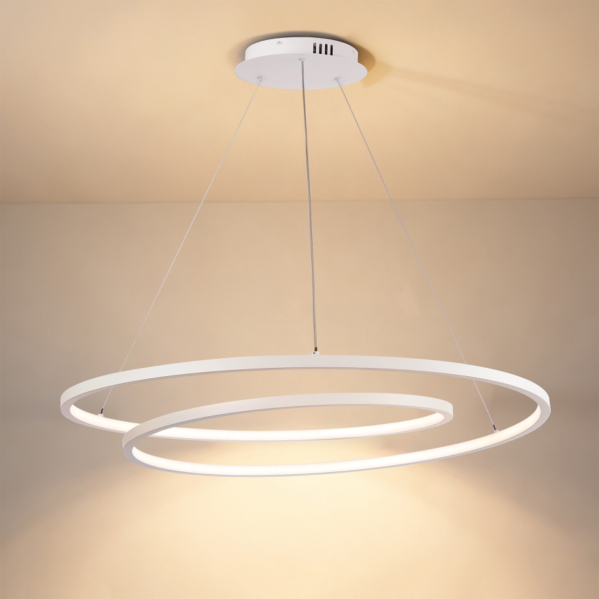 Brilagi - Lustră LED dimerizabilă pe cablu TWISTER LED/105W/230V 3000-6000K diametru 100 cm, albă + telecomandă